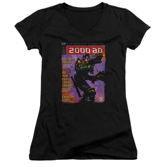 Judge Dredd 1067 Junior Women's T-Shirt V-Neck Black