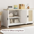thumbnail image 2 of Modern Buffet Cabinet for Dining Room , Rattan Accent Storage Cabinet with 4 Doors and Shelf, 2 of 7