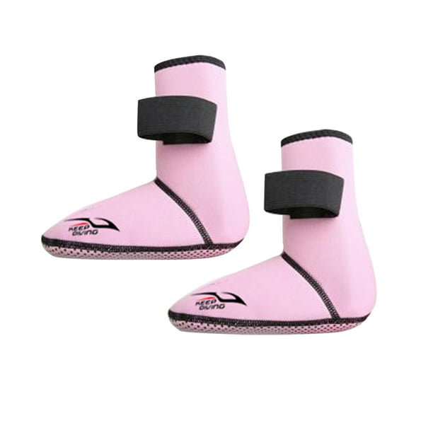 Mantenga el buceo DS-102 Calcetines de buceo Velcro Snorkeling Zapatos bajo el agua Hombres Mujeres Skid Playa Playa Lakeside Zapato Protector submarino Pink Pink 【l】 Speravity OD003105-04