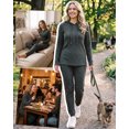 thumbnail image 5 of Bearsland Maternity Outfit Sets for Women Adjustable Waist 2 Piece Sets Winter Casual Drawstring hood Loose Tracksuit Long Sleeve Split Side Lounge Set Outfits Pregnancy Clothes, 5 of 6