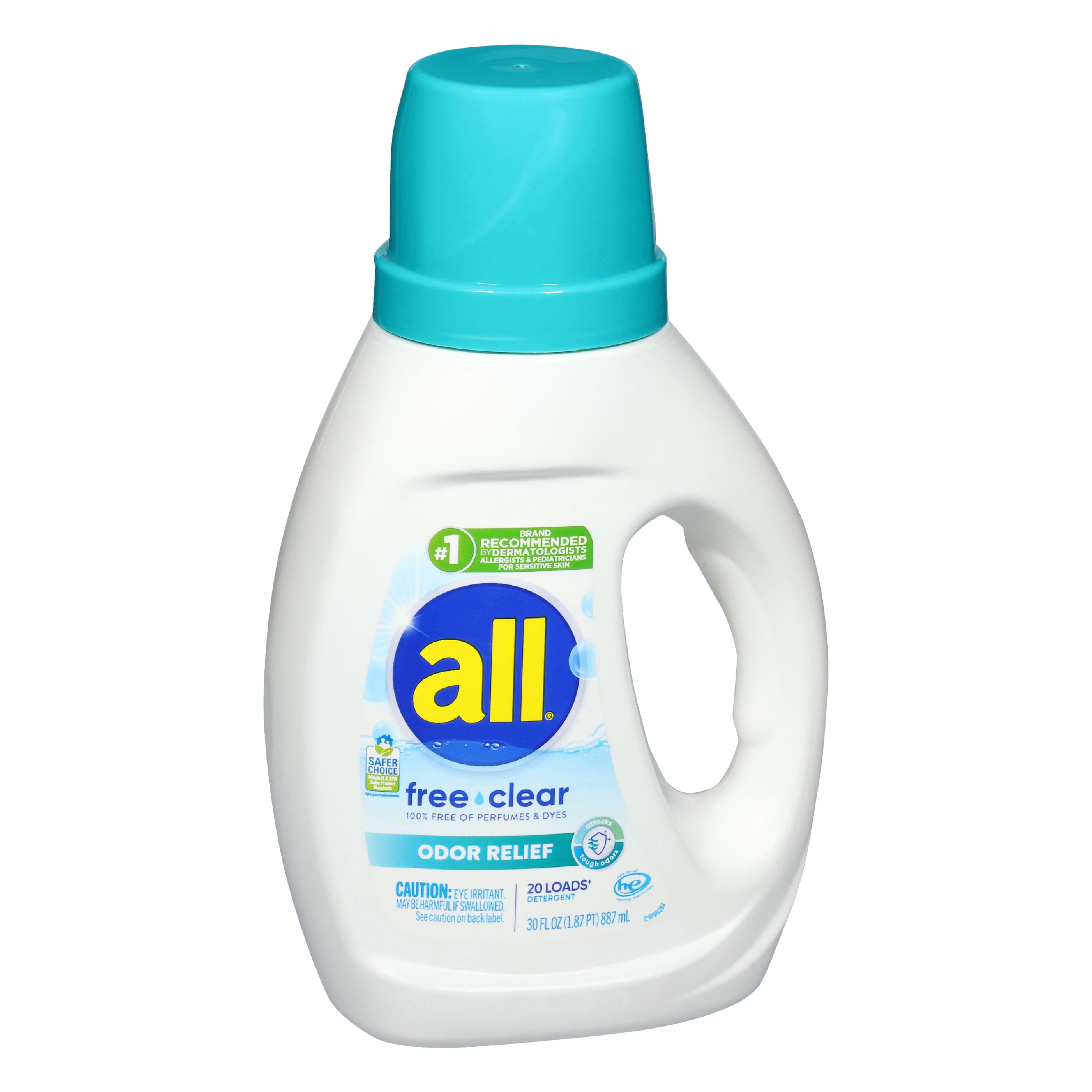 All Free Clear Liquid Laundry Detergent, Odor Relief, 73oz