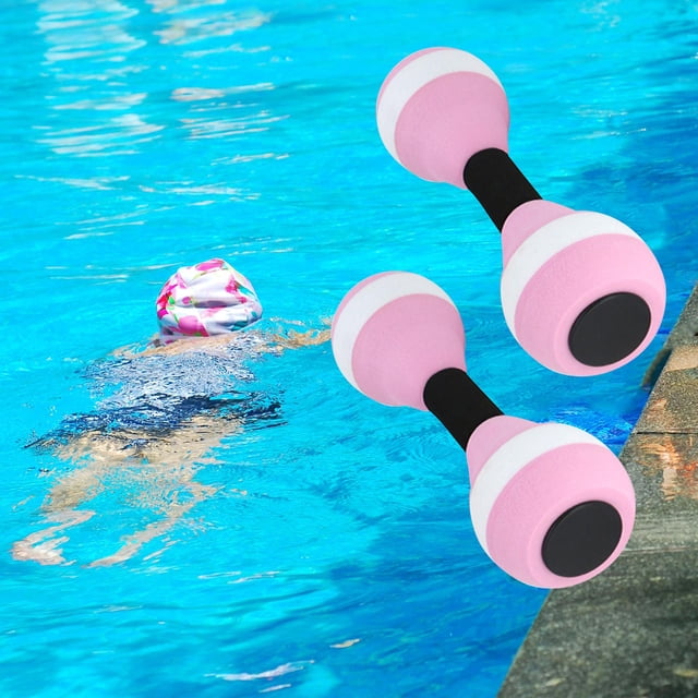 Pesas acuáticas Agua Acuático Fitness Barbells Deportes acuáticos Herramienta de fitness Portátil Ligero Agua Ejercicio aeróbico para entrenamientos Rosa y blanco DYNWAVEMX Mancuernas Acuáticas