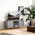 thumbnail image 2 of HOMCOM TV Stand with 2 Open Shelves and 2 Cabinets for 55 Inch TV, Grey, 2 of 10