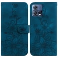 thumbnail image 2 of Compatible with Motorola Moto S30 Pro 5G Embossed Lily Wallet Case with Card Holder PU Leather Flip Cover, 2 of 5