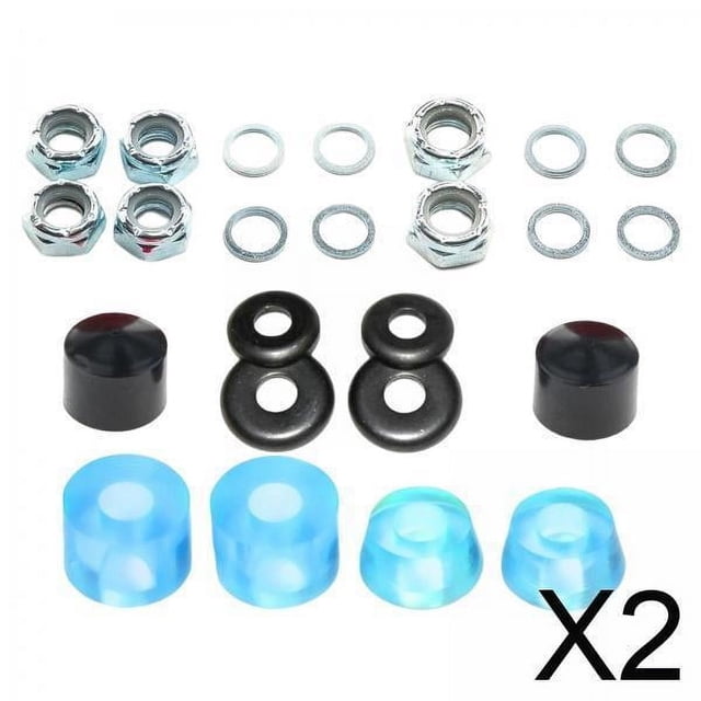 2x Kit De Bujes De Camión Para Monopatín, Amortiguador De Copa Para Monopatín, Azul Transparente