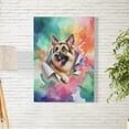 thumbnail image 2 of Funny Watercolor Adorable German Shepherd Peeking Through Torn Paper Effect Vertical Matte Canvas Poster Alsatian Dog Lover Gifts Wall Art Home Decor - 00026, 2 of 5