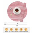 thumbnail image 6 of 13 Inch Round Placemats Set of 6, Pink Non Slip Heat Insulation PP Table Mats, Vintage Modern Abstract Art Ombre Washable Place Mats for Kitchen Dining Party Table Decor, 6 of 7