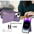thumbnail image 3 of Phone Case for iPhone 13 6.1 inch Wallet Cover with Tempered Glass Screen Protector and RFID Slim Credit Card Holder Slot Stand Cell Accessories iPhone13 5G i i-Phone i13 iPhone13case Women Purple, 3 of 13