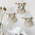 thumbnail image 2 of 1 PC Mini Macrame Wall Hanging Cute Macrame Ornaments Decor Handmade Woven Tapestry Tassel Boho Art Woven Decor for Apartment Room Home Office Decoration Gifts, 2 of 5