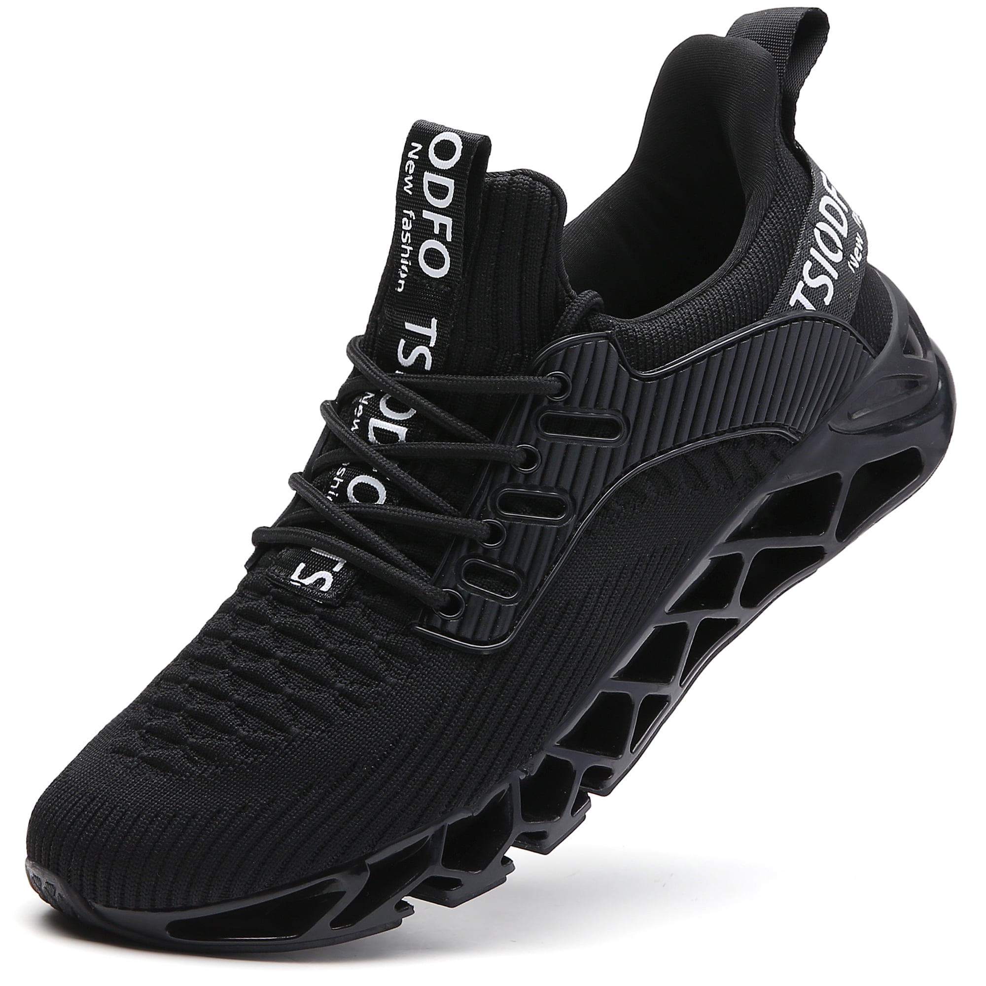 Men Sport Running Sneakers Tennis Athletic Walking Shoes All Black Size 9 Mesh Fashion Casual Gym Runner Jogging Trainers