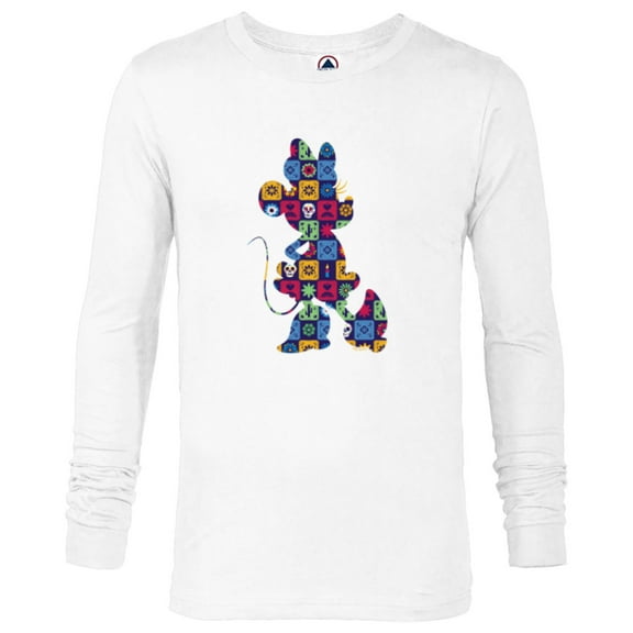 Disney Minnie Mouse Pose Día de los Muertos Day of the Dead - Long Sleeve T-Shirt for Men - Customized-White