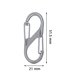 thumbnail image 3 of 10pcs-8 Mosquetón de gancho en forma de S-Hierro inoxidable No.5 Plata Adepaton 221354-1, 3 of 9