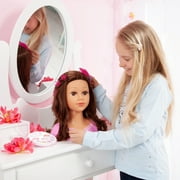 Bayer Design Charlene Super Model Makeup Styling Head, Brunette, Includes Makeup and Stickers, Childrens Pretend Play 3+