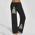 thumbnail image 2 of Letdown Christmas Clothes Women's Comfy Pajama Pants Casual Drawstring Stretch Wide Leg Palazzo Lounge Pants (A-Black, XL), 2 of 5