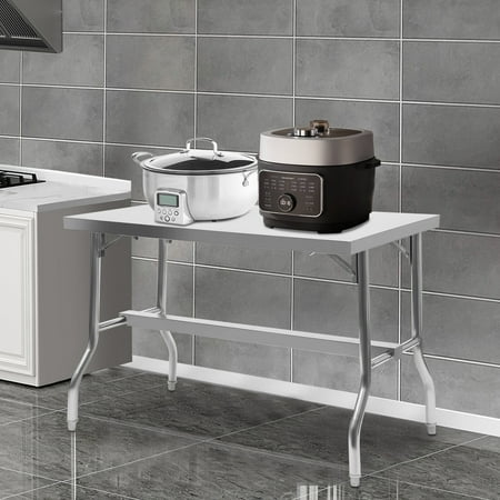 

Kitchen Prep Table Work Station 48x30in Foldable Restaurant Preparing Station