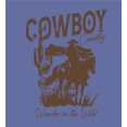 thumbnail image 2 of Cowboy Horse And Rider Adult Blue Crew Neck Short Sleeve Tee-Medium, 2 of 7