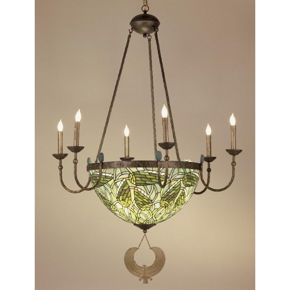 Meyda Tiffany 49092 Stained Glass / Tiffany 10 Light Up / Down Lighting Chandelier From