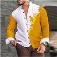thumbnail image 1 of Camisas de hombre con patrones creativos y estampados florales, camisas de manga larga, suaves y cómodas, blusas casuales para exteriores para hombre, 1 of 6