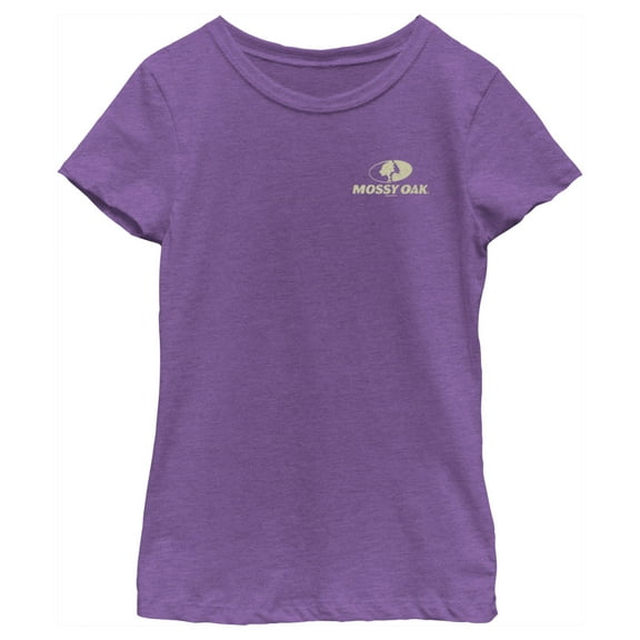 Girl's Mossy Oak Small Classic Logo  Graphic Tee Purple Berry Large
