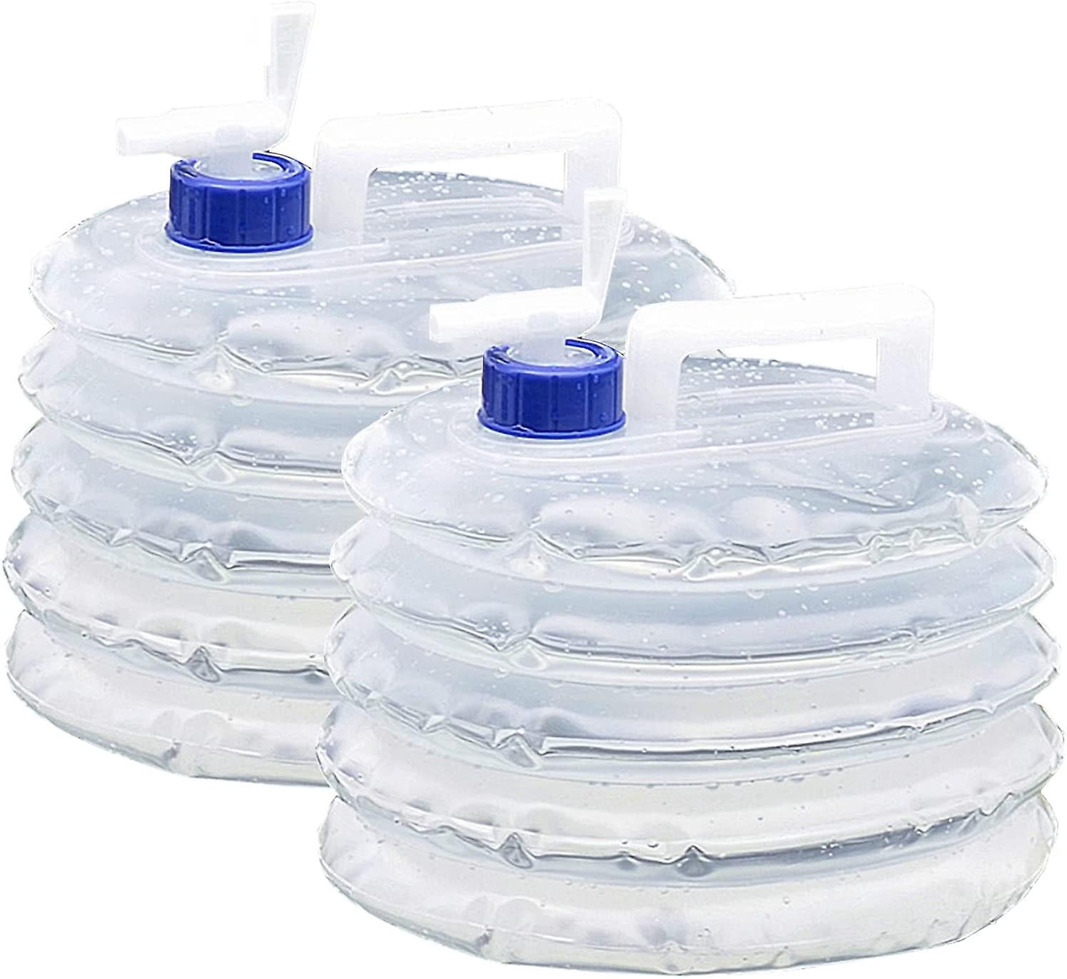KALUROIL Pack 4 Bidones De Agua Plegables 10L | TPU Sin BPA | Para Camping, Senderismo Y Viajes | Boca Ancha 3.5cm
