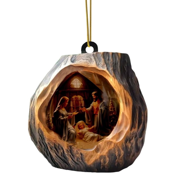 Colgante Acrílico De Navidad Adornos Redondos Para Colgar Adornos Para Colgar En El Árbol De Navidad Decoraciones Navideñas Para El Hogar