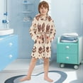 thumbnail image 5 of FORMRS Niños Bathrobe Unisex Hooded Robe Soft Plush Pajamas Sleepwear, Size 4-6T, Pink Cakes, 5 of 7