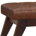 thumbnail image 3 of Draper 40"Wd Modern Tufted Ottoman Bench in Distressed Saddle Brown Faux Leather, 3 of 8