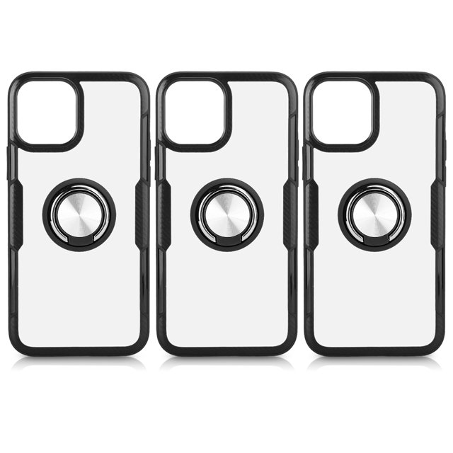 3PCS Funda protectora transparente para teléfono móvil de 5,4 pulgadas con soporte para dedo para IOS 12