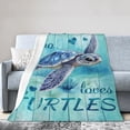 thumbnail image 3 of Sea Turtle Blanket Gifts for Women Men Kids Boys Girls Ocean Animal Turtle Lovers Bedroom Living Room Decor Soft Plush Cozy Bed Couch Fleece Throw Blanket 50x40, 3 of 6