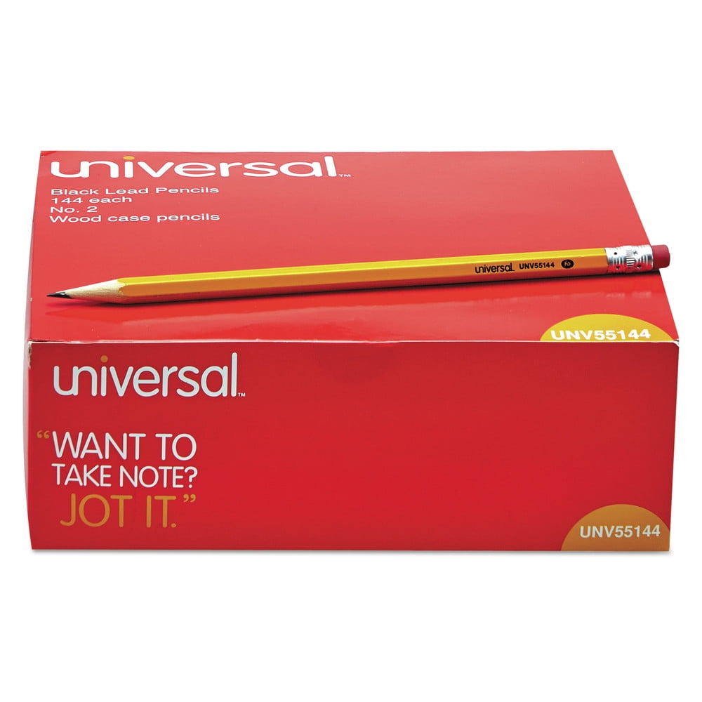 Universal UNV55144 Woodcase Pencil, Hb #2, Yellow Barrel (144/Pack)