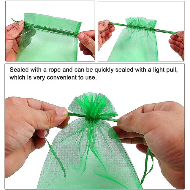 100 Uds bolsa de protección de manojo 30x2 0cm/10x15cm bolsa de Organza de fruta de uva con cordón que proporciona protección Total ShuxiuWang 8390605050237