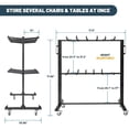 thumbnail image 2 of 84 Chairs Folding Chair Cart Heavy Duty Mobile Cart with Rubber Locking Wheels, Mobile Stackable Chair Dolly, 2 of 7
