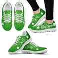 thumbnail image 1 of Nuevas zapatillas de deporte de moda con estampado de tréboles del Día de San Patricio, zapatos con cordones con estampado de vegetación verde, zapatos casuales planos, 1 of 6