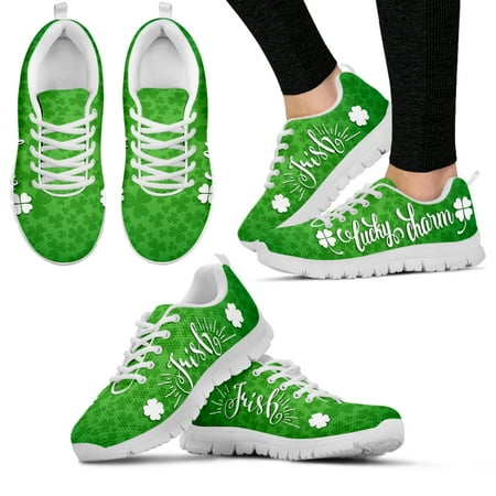 

New St. Patrick s Day Shamrocks Print Fashion Sneakers Green Vegetation Print Lace-up Shoes Casual Zapatos Planos