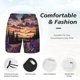 thumbnail image 3 of Balery Starry Night Purple Irises Bañador para hombre, shorts de playa de secado rápido con entrepierna y forro de compresión-Small, 3 of 6