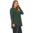 thumbnail image 3 of Pastel by Vivienne Women's Basic Long Sleeve Top in Plus Size Hunter-Green X-Large, 3 of 4