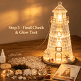 thumbnail image 3 of DIY Lighted Christmas Character Sea Glass‑Style Lighthouse Kit Collection | LED Lights & Step‑by‑Step Guide Included, Beginner‑Friendly Tabletop Holiday Craft Set, 3 of 5