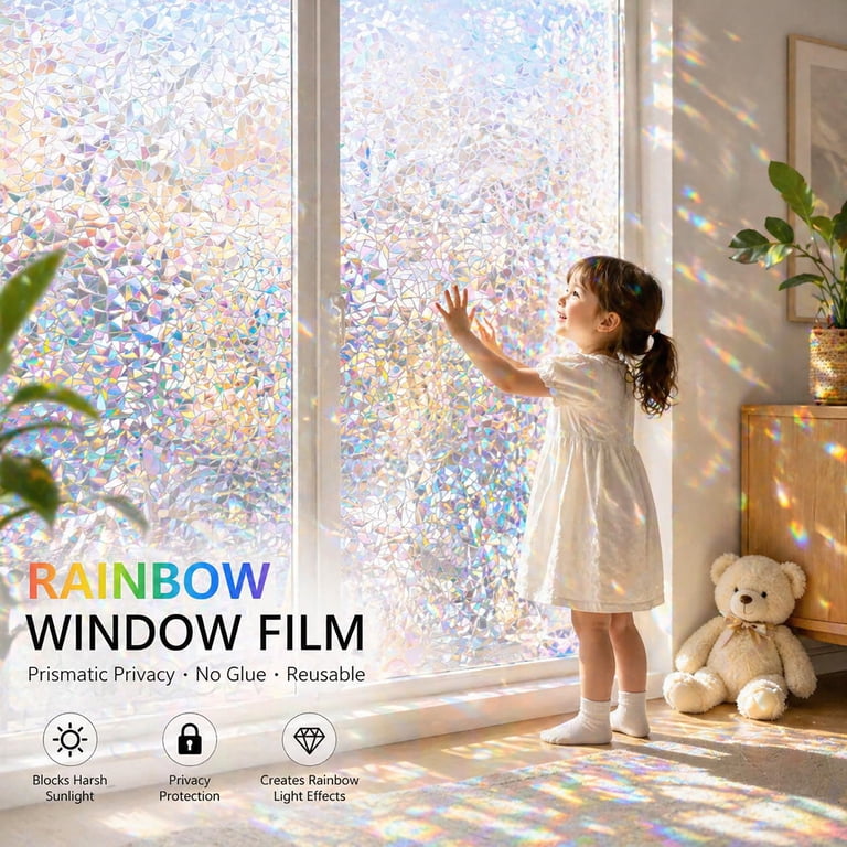 3D Rainbow Decorative Window Film, 17.7 x 78.7 Inches photo 2