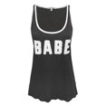 thumbnail image 1 of Junk Food Clothing Womens Black Babe Text Vest (Large), 1 of 2
