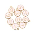 thumbnail image 3 of Número 0-9 de aleación mixta DIY pendiente llavero suministros para manualidades accesorio decorativo elegante superficie lisa de moda de doble Rosa Sunnimix Encantos de letras de esmalte, 3 of 8