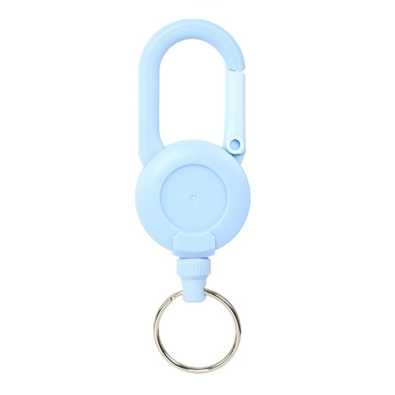 GJX Retractable Keychain with Steel Wire Rope Carabiner Badge Reel Holder Clip Key Ring Heavy Duty Outdoor Camping Climbing Anti-lost Buckle