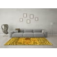 thumbnail image 3 of Ahgly Company Machine Washable Indoor Square Oriental Yellow Modern Area Rugs, 7' Square, 3 of 4