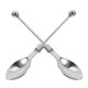 thumbnail image 3 of Juego de 2 cucharas de acero inoxidable con forma de perla, cucharas para la cena, vajilla diaria, 3 of 6