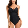 thumbnail image 1 of Traje de baño de una pieza para mujer, cómodo, liso, con almohadilla en el pecho, sin aros, Bikini con escote en V profundo OAVQHLG3B Store  lin121212, 1 of 4
