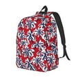 thumbnail image 1 of Disketp Palm Tree Pattern on Red print Canvas Backpack Lightweight Travel Daypack Student Rucksack Laptop Backpack-Medium, 1 of 5