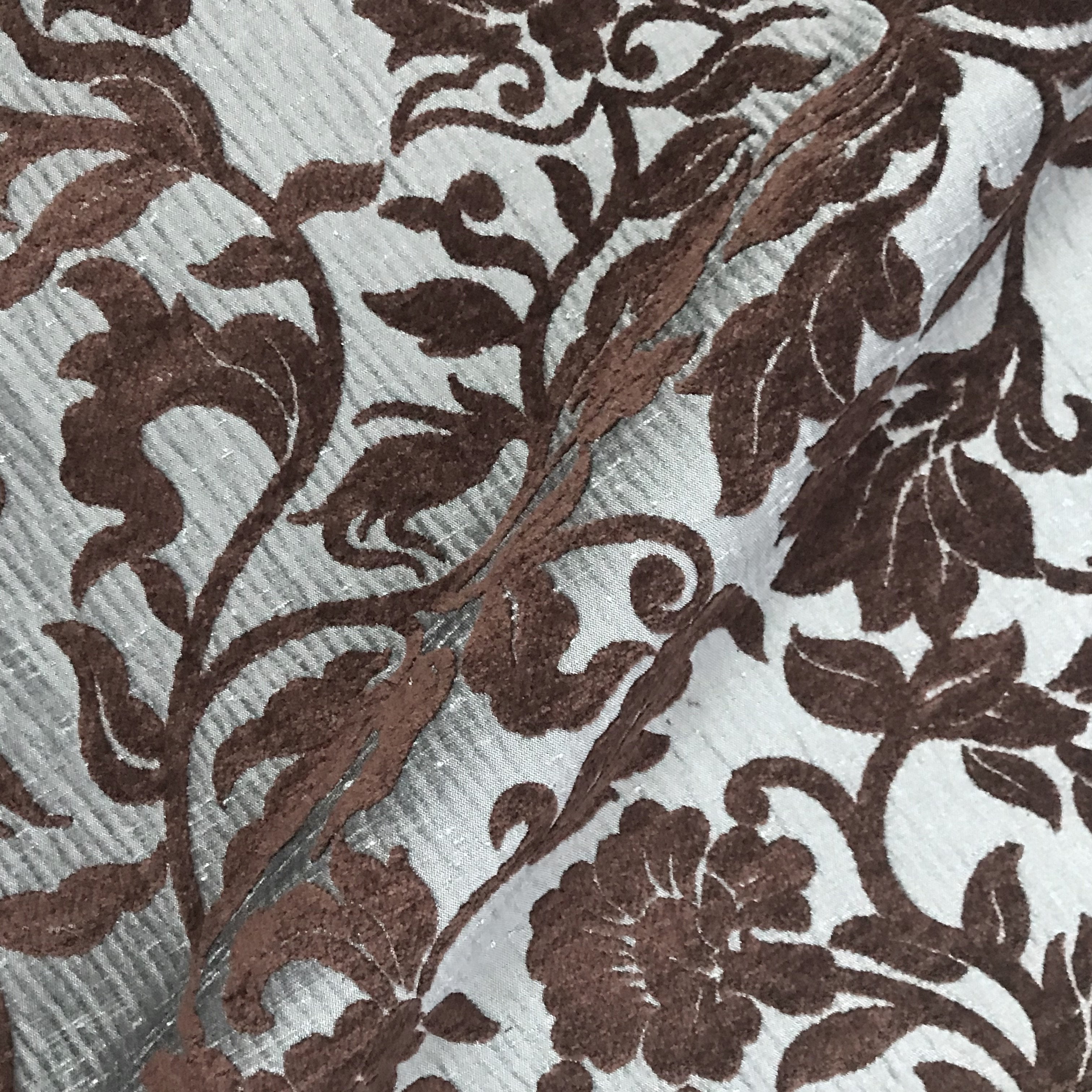 Valentina Brown Floral Upholstery Fabric - 54' by the Yard