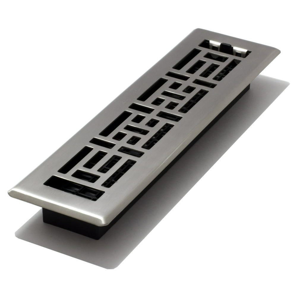 Decor Grates 2" x 12" Oriental Design Steel Plated Brushed