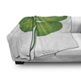 thumbnail image 2 of Clover Soft Flannel Fleece Throw Blanket, Detailed 4 Leaf Shamrock Design on Plain Background Lucky, Cozy Plush for Indoor and Outdoor Use, 60" x 80", Fern Green Yellow Green, by Ambesonne, 2 of 5
