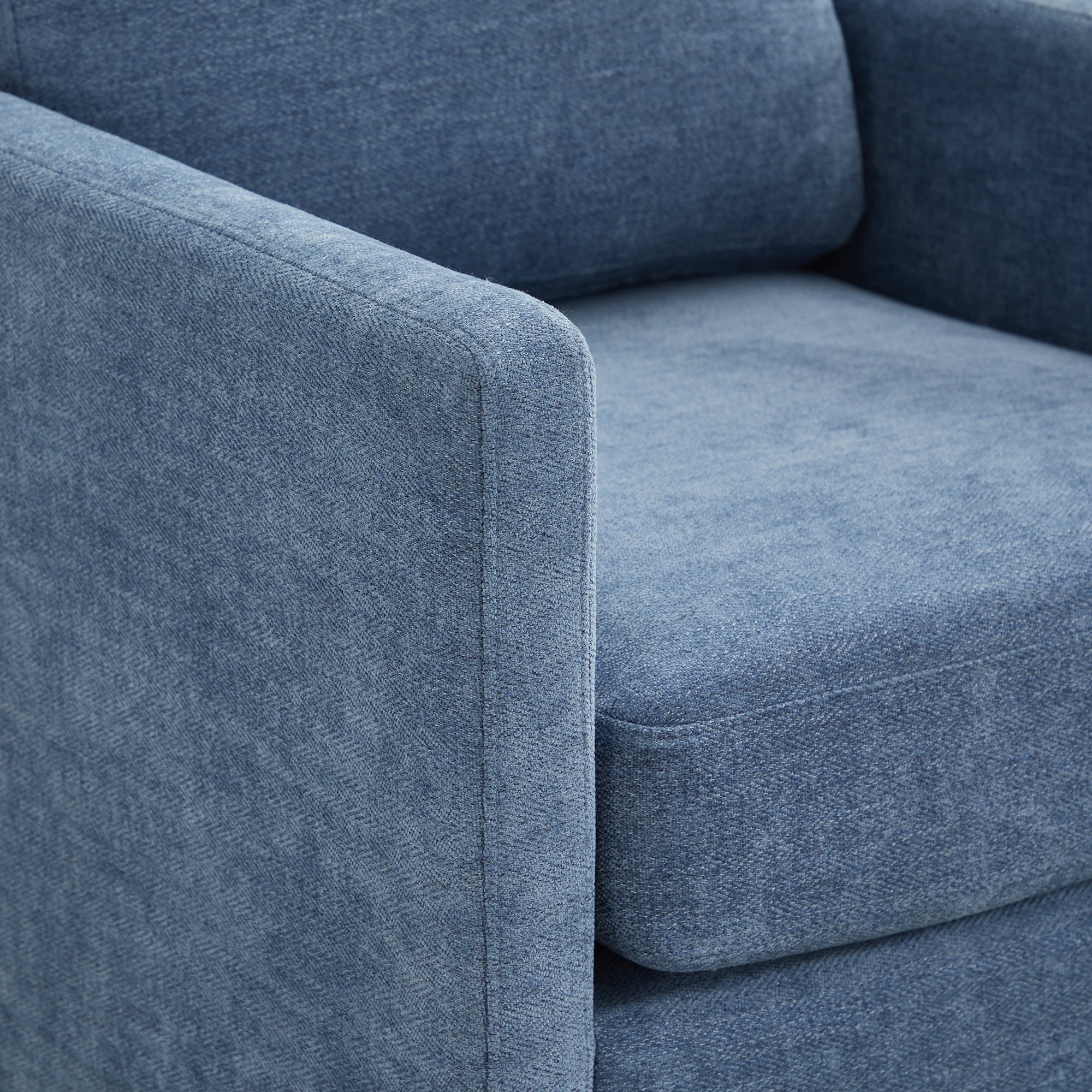360° Swivel Accent Chair Chenille Arm Chair Upholstered Single Sofa Chair with Wooden Base,Club Lounge Reading Armchair for Living Room Bedroom Apartment,Blue