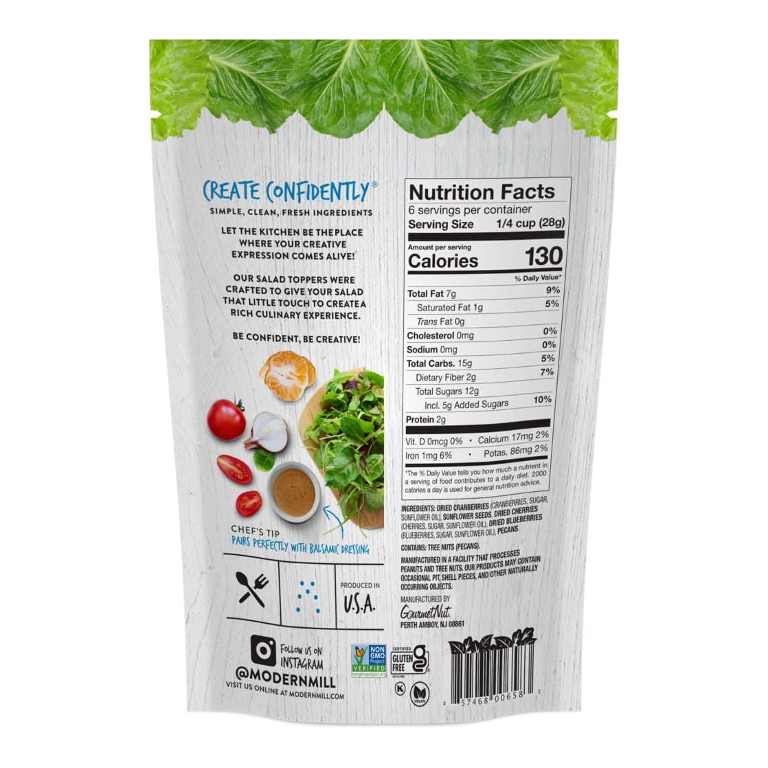 (4 pack) Modern Mill Summer Symphony Salad Topper 6oz, Gluten-Free, Vegan, Non-GMO